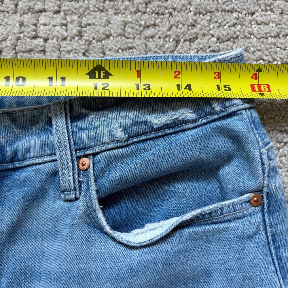 Paige Leenah Distressed Wide Leg Jeans High Waisted Size 31 Light Wash - Picture 10 of 12
